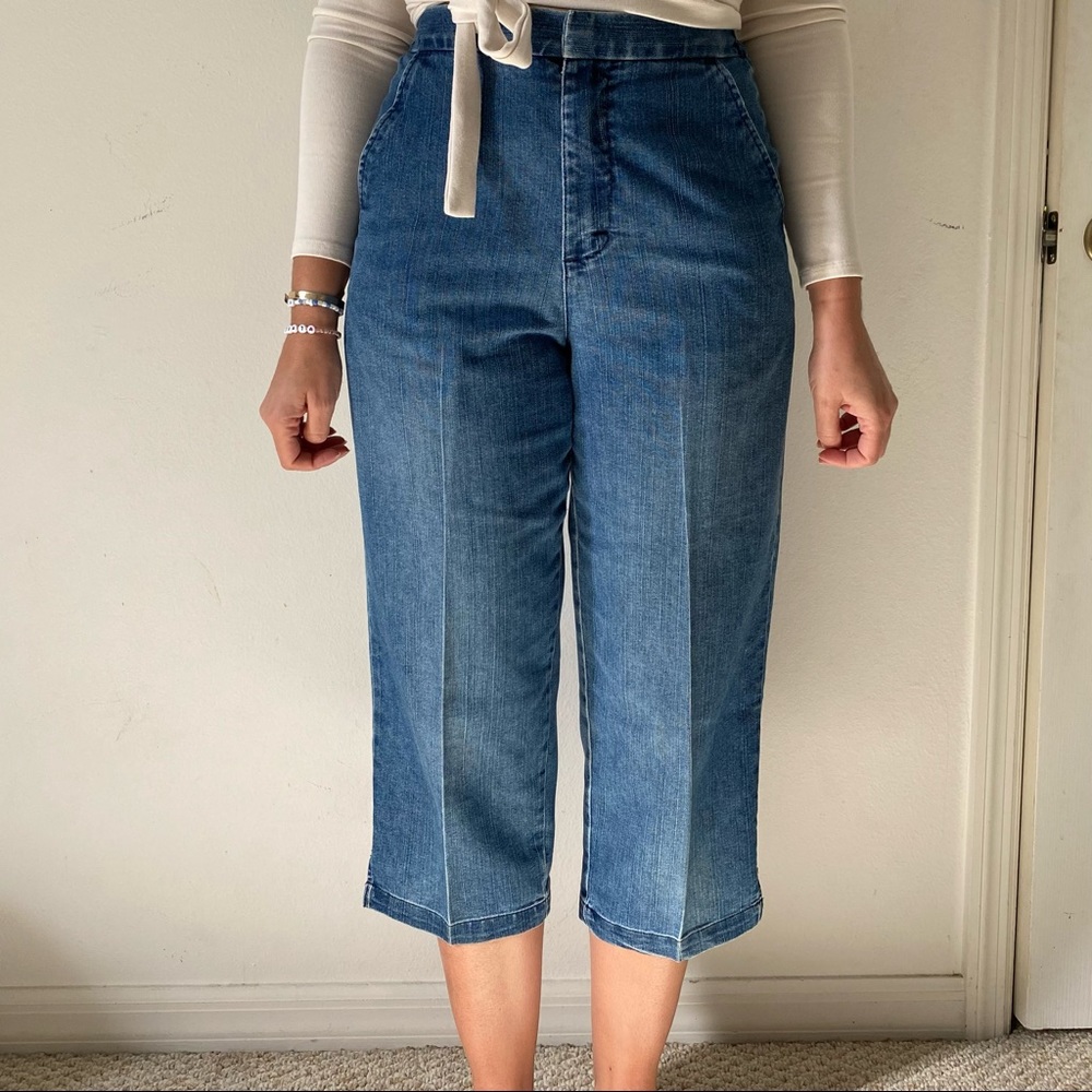 Lee High Waisted Cropped Wide Leg Jeans with Elastic size 6